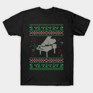 Piano Ugly Christmas Sweater Gifts For Music Lover T-Shirt